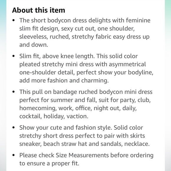 Women's One Shoulder Ruched Sleeveless Bodycon Mini Dress Green S… - Picture 5 of 7